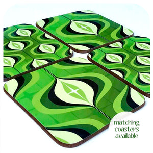Matching 70s Green Op Art coasters available | The Inkabilly Emporium