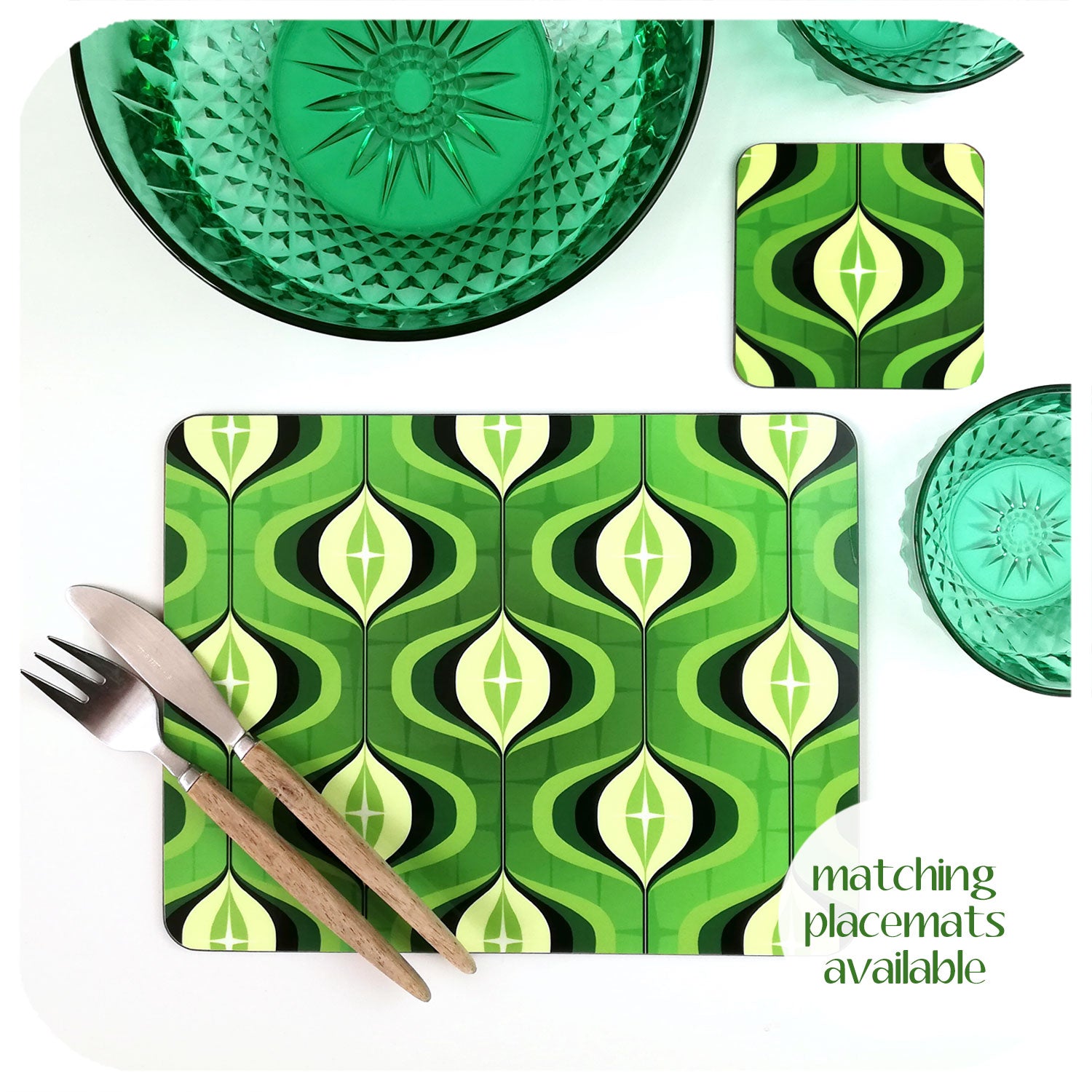 Matching 70s Op Art Placemats available | The Inkabilly Emporium