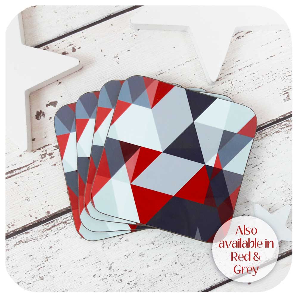 Scandi Coasters in Red and Grey also available | The Inkabilly Emporium